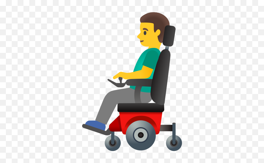 Man In Motorized Wheelchair Emoji - Wheelchair Guy Emoji,Forklift Emoji