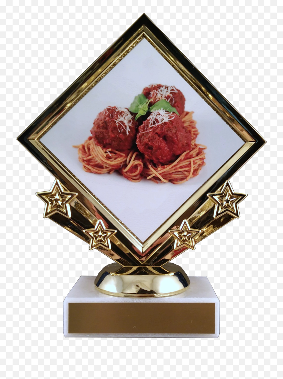 Meatball Diamond Logo Trophy On Marble - Old Meatball Maker Emoji,Meatball Emoji