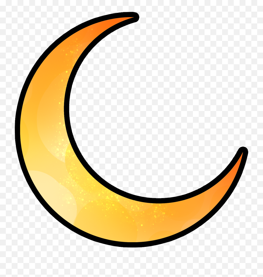 Orange Crescent - Crescent Moon Gold Png Emoji,Crescent Moon Emoji