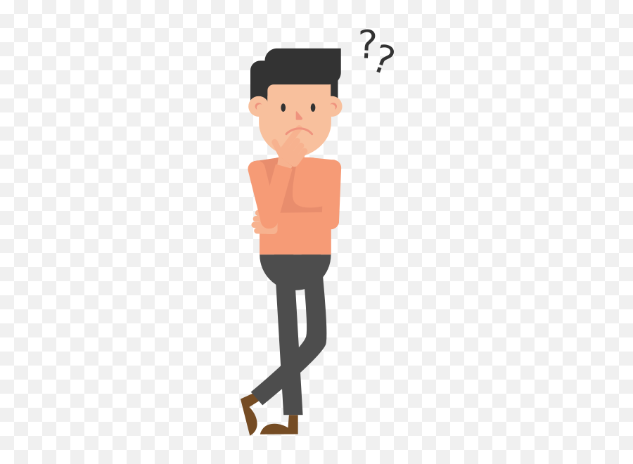 Man Thinking Cartoon Vector - Customer Thinking Emoji,Thinking Hard Emoji