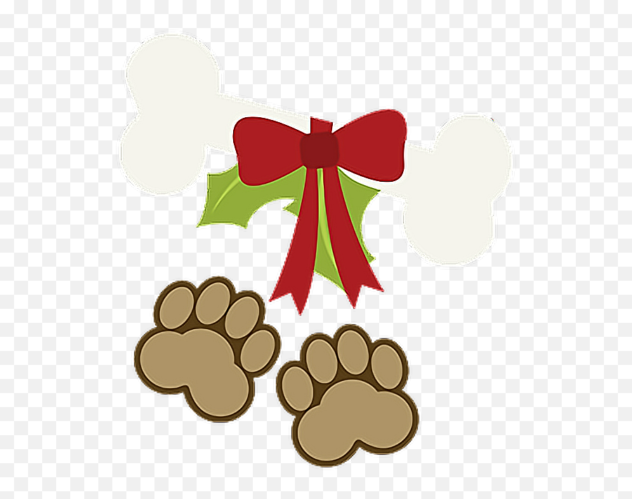 Paws Puppy Pet Dog Bone - Merry Christmas Dog Clipart Emoji,Emoji Dog And Bone