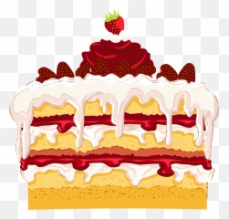 Happy Birthday Wishes Greetings Clipart - Strawberry Cake Art Emoji