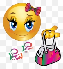 Cute Girl Feast Bag Smiley Emoticon Clipart - Emoji