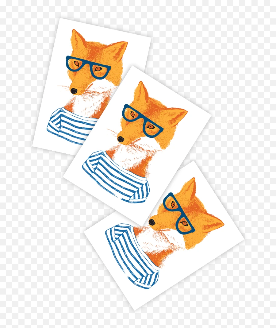 Hipster Fox - Cartoon Emoji,Hipster Emojis