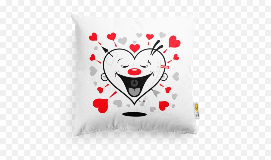 Valentine Lovve Burst Cushion White - Vistavenus Cushion Emoji,Emoticon Bedding