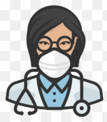 Doctor asian female coronavirus people avatar mask - Coronavirus Icon Transparent Emoji
