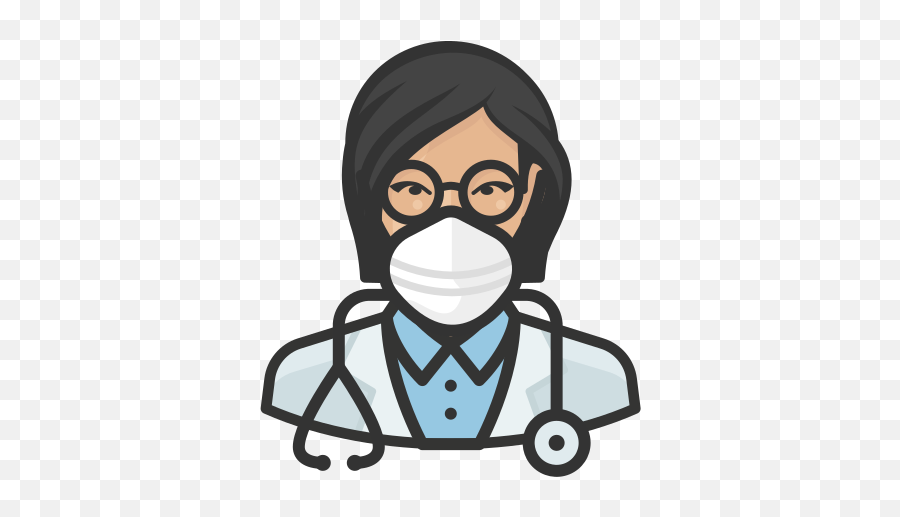 Doctor Asian Female Coronavirus People Avatar Mask - Coronavirus Doctor Icon Transparent Emoji,Doctor Emoticons