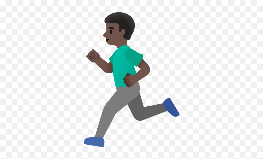 Dark Skin Tone Emoji - Dibujo De Una Persona Corriendo,Black Man Emoji