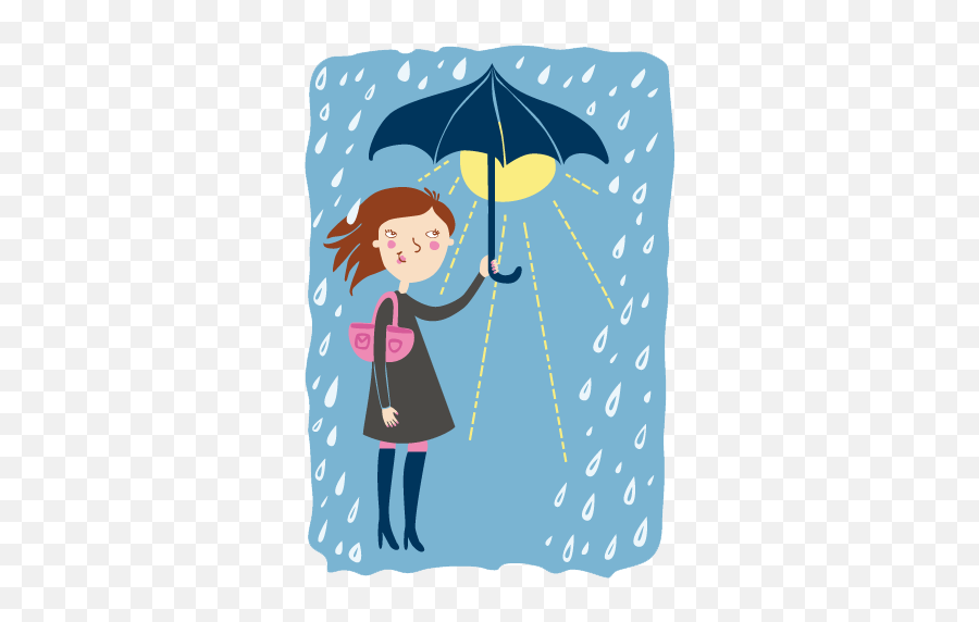The Rain Doesnt Bother Me Wall Sticker - Rain Cartoon Emoji,Ten And Umbrella Emoji