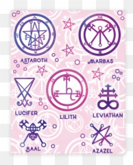 Pastel Stickers Sheets - Azazel Demon Symbols Emoji,Goth Emojis