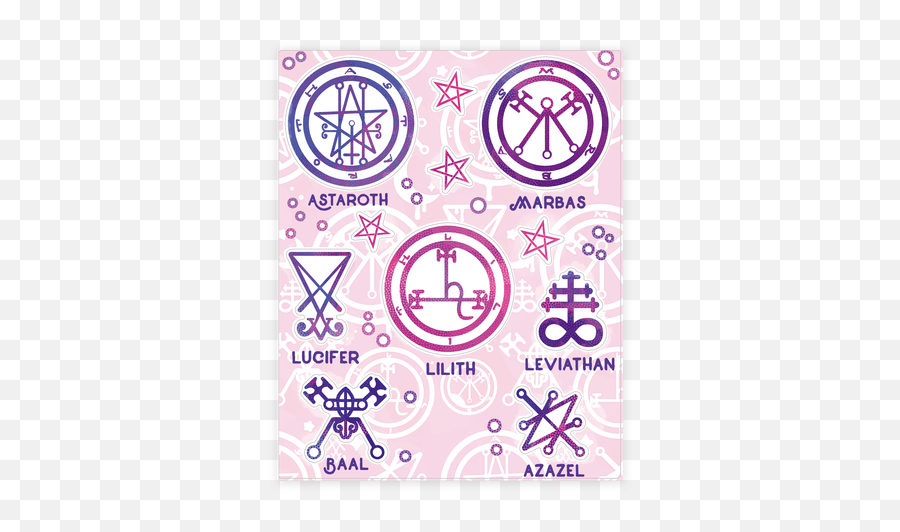Pastel Stickers Sheets - Azazel Demon Symbols Emoji,Goth Emojis