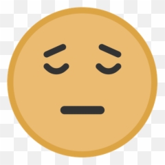 Yellow Pensive Face Graphic - Smiley Emoji