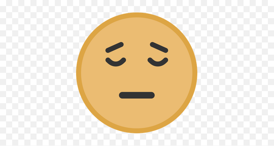 Yellow Pensive Face Graphic - Smiley Emoji,Pensive Emoji