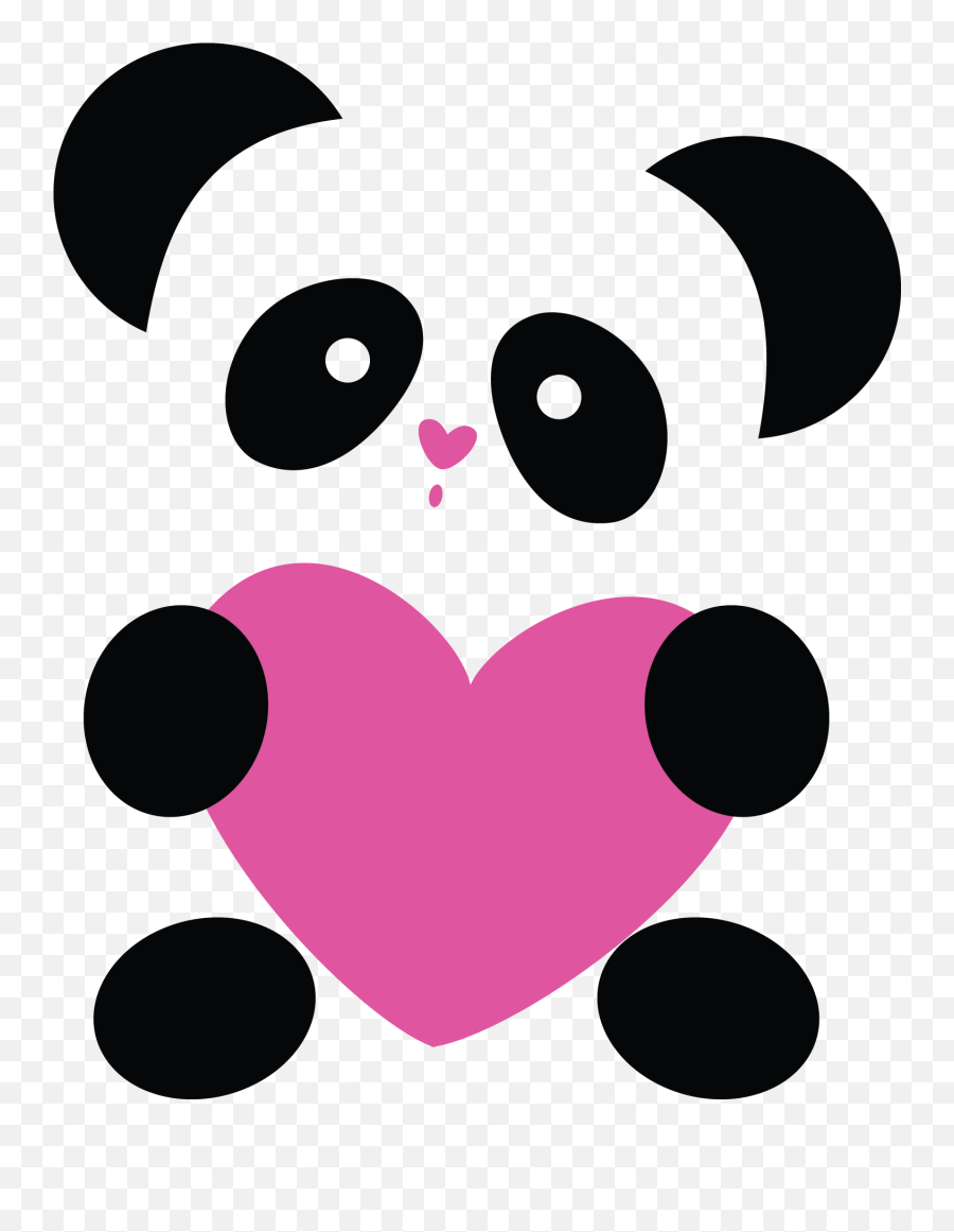 Clipart Panda Kawii Clipart Panda - Panda Pink Clipart Emoji,Emoji De Amor