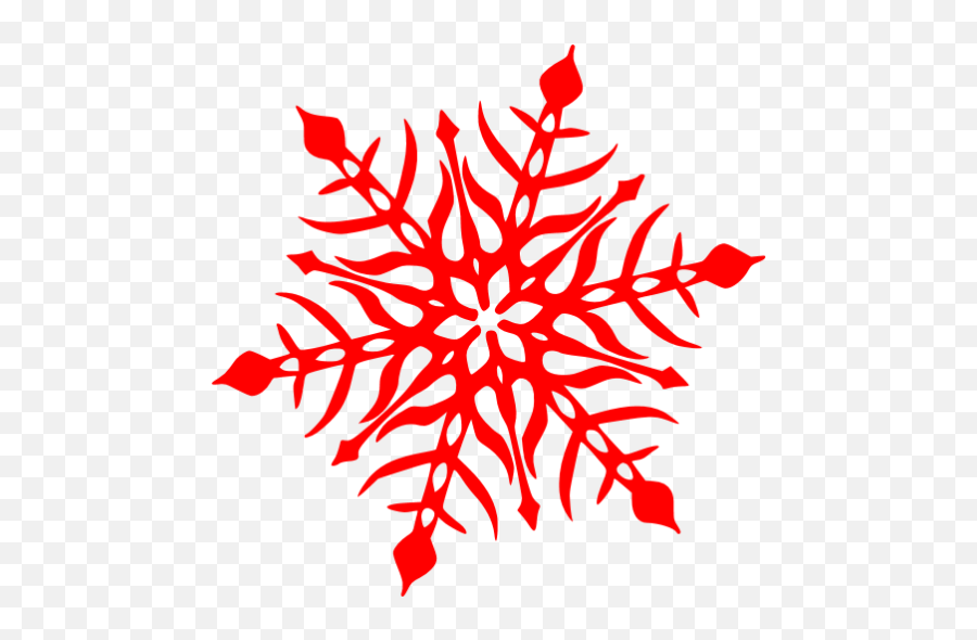 Red Snowflake 47 Icon - Snowflake Clip Art Transparent Emoji,Snowflake Sun Leaf Leaf Emoji