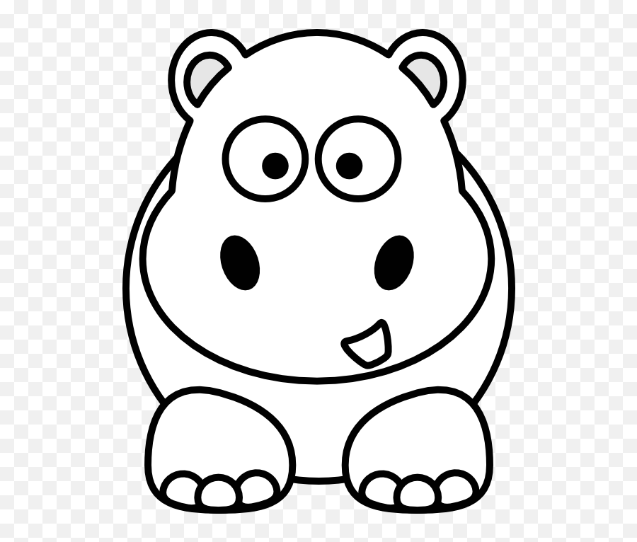 43348 Face Free Clipart - Hippo Clipart Black And White Emoji,Hippo Emoticon