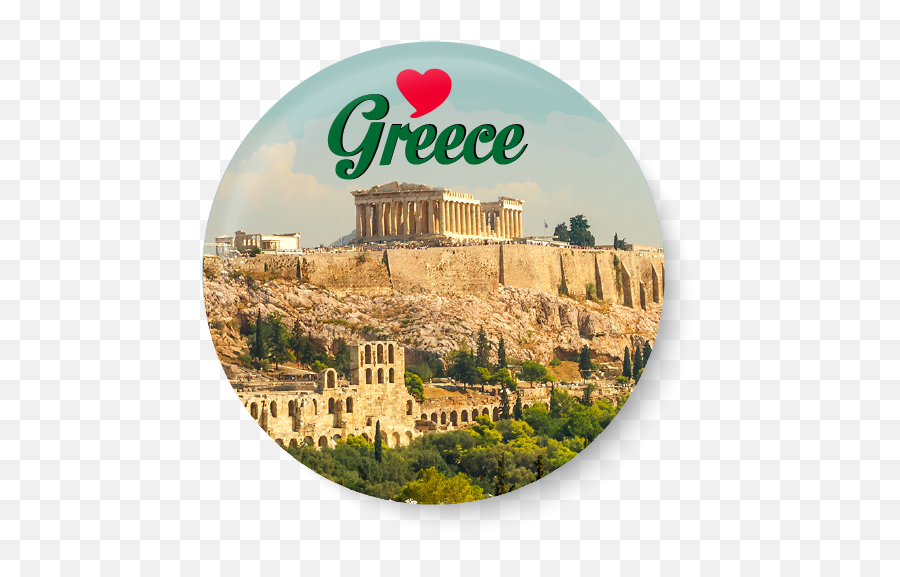 Download Love Greece Fridge Magnet - Acropolis Of Athens Png Acropolis Of Athens Emoji,Magnet Emoji