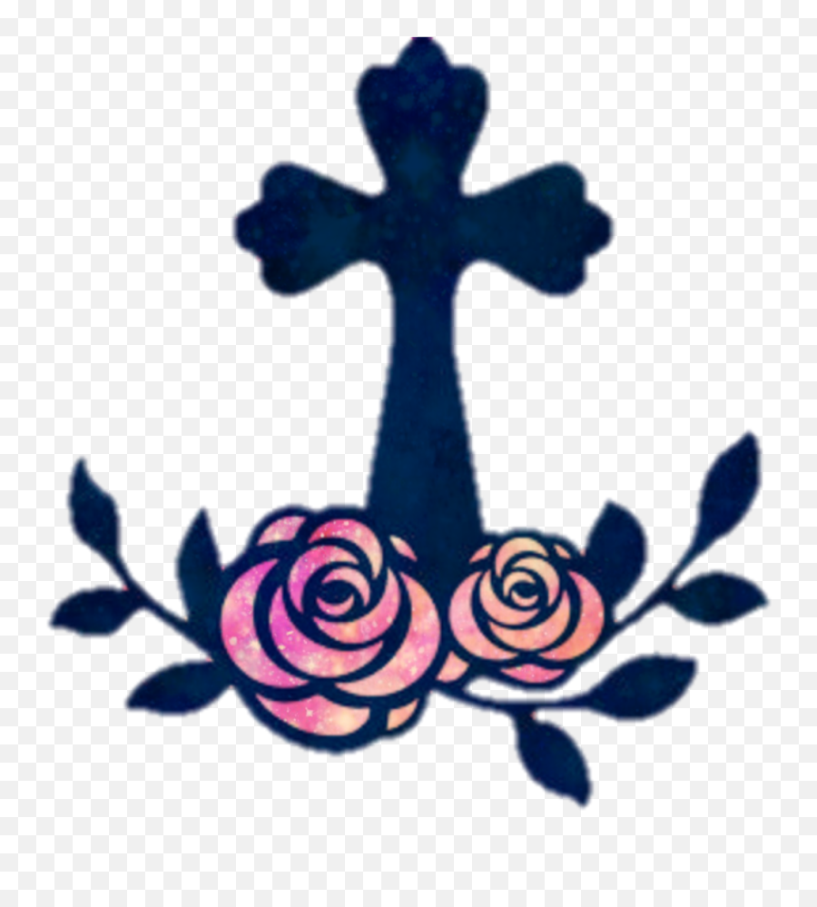 Cross Roses Faith Glitter Believe - Stencil Emoji,Faith Emoji