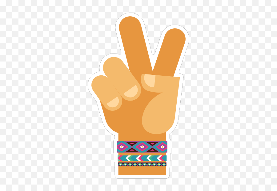 Hand Peace Sign Hippie Sticker - Sign Emoji,Emoji Peace Sign