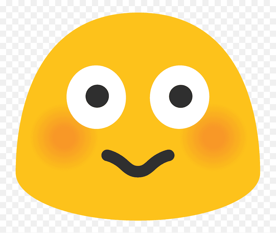 Flushed Face Emoji Clipart - Android Flushed Emoji,Android Emojis 2018