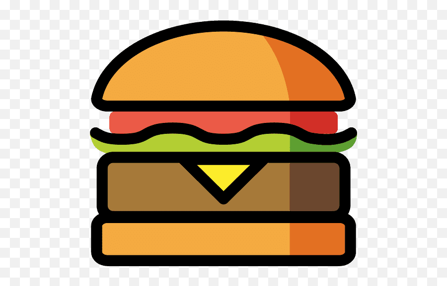 Hamburger Emoji Clipart - Hamburguesa Emoji,Popcorn Emoji