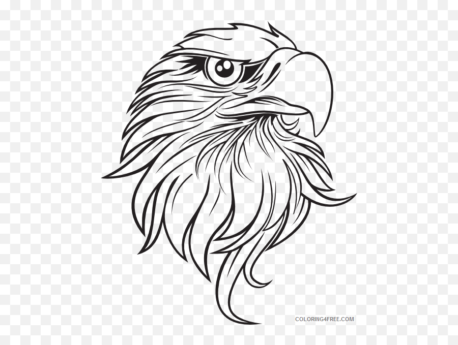 Eagle Head Coloring Pages Eagle Head 3 Png Printable - Black And White Eagle Drawing Emoji,Eagles Emoji
