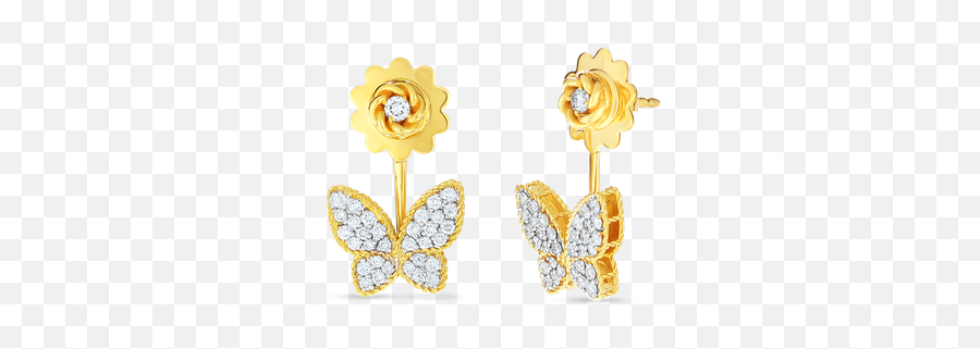 Roberto Coin 18kt Gold Butterfly - Decorative Emoji,Emoji Earrings