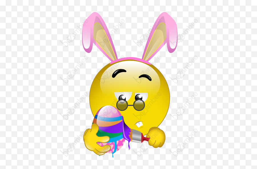 Smiley Face Clip Art - Happy Easter Bunny Emoji,Easter Emoji