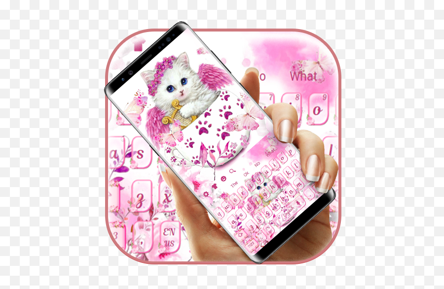 Pink Fairyland Cute Cup Cat Keyboard - U200c Google Play Girly Emoji,Cat With Ok Emoji