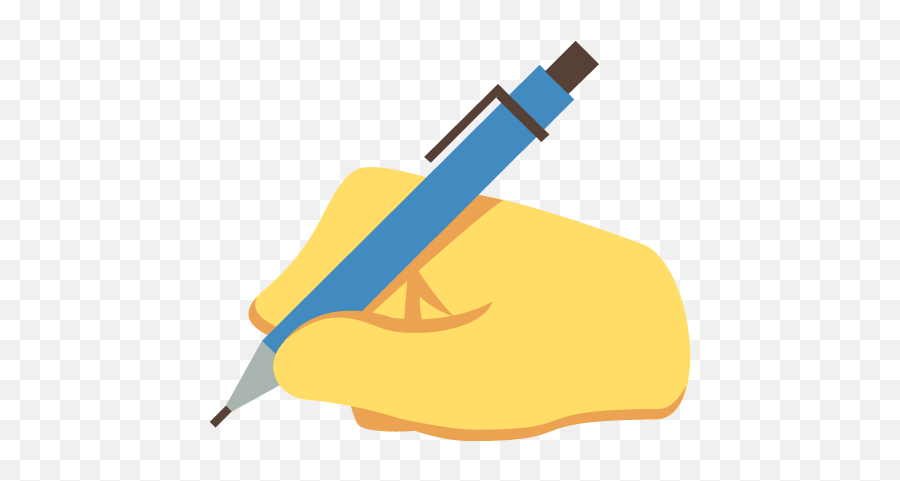 Writing Hand Emoji Emoticon Vector Icon - Writing Emoji,Hand Emoji