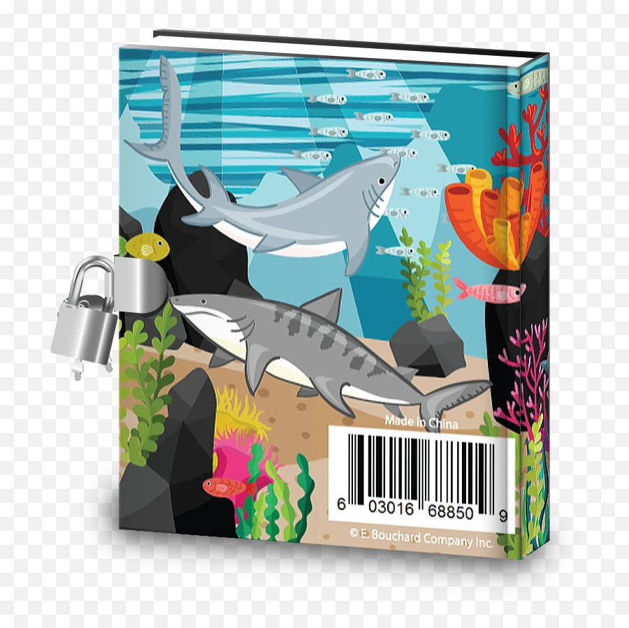 Shark Kids Diary With Lock - Graphic Design Emoji,Shark Emoji Text