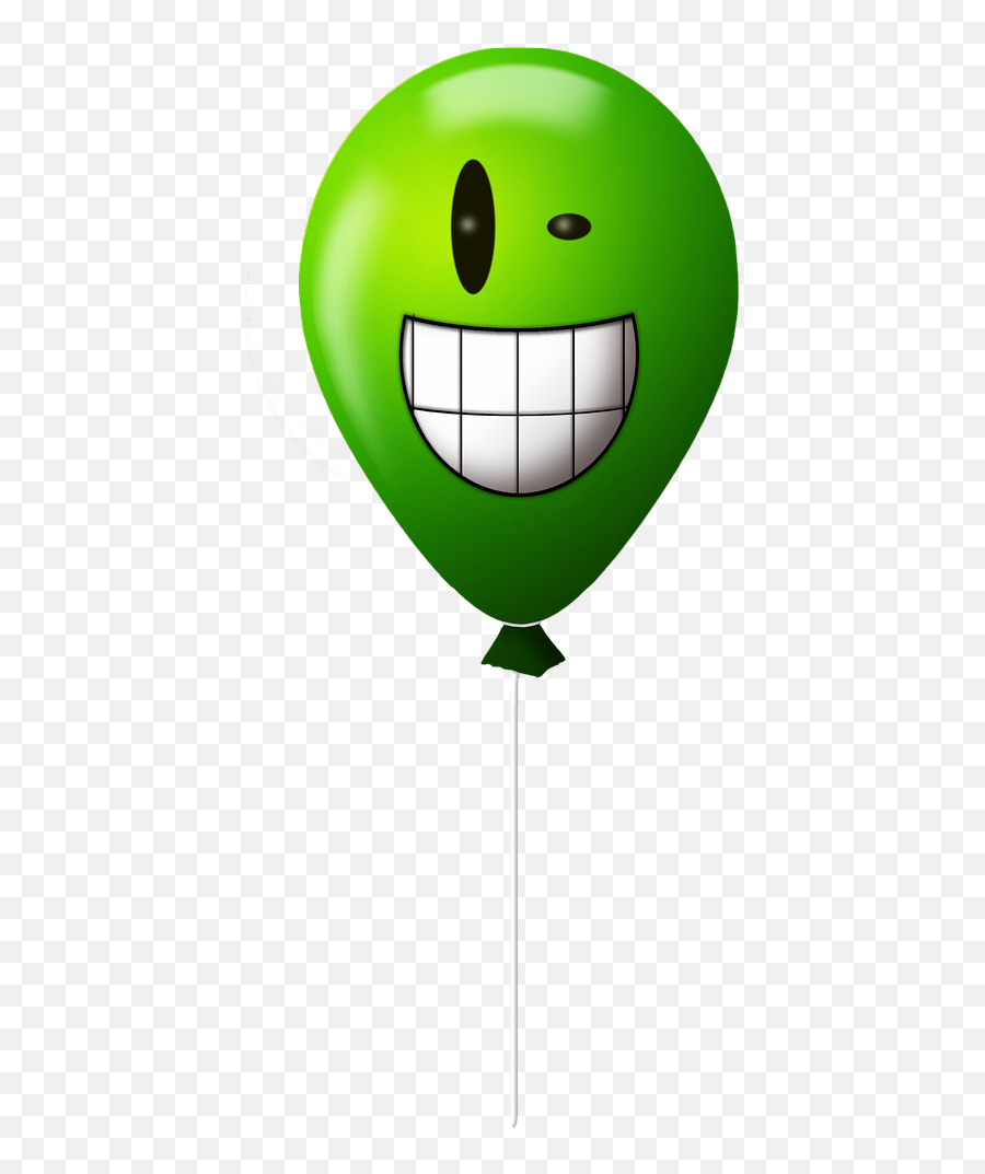 Emoticon Balloon Crazy Foolish Green - Emoticon Emoji,Crazy Emoji
