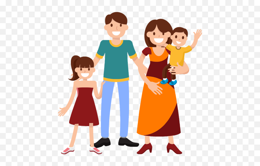 Cheerful Family Saying Goodbye - Family Clipart Transparent Background Emoji,Heart Emoji Png