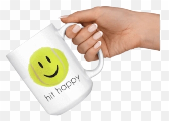 Hit Happy Tennis Large Coffee 15 Oz Mug - Mug Emoji,Tennis Emoticon