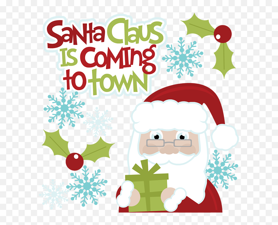 Clipart Houses Santas Transparent - Santa Claus Is Coming To Town Sign Emoji,Christmas Carol Emoji
