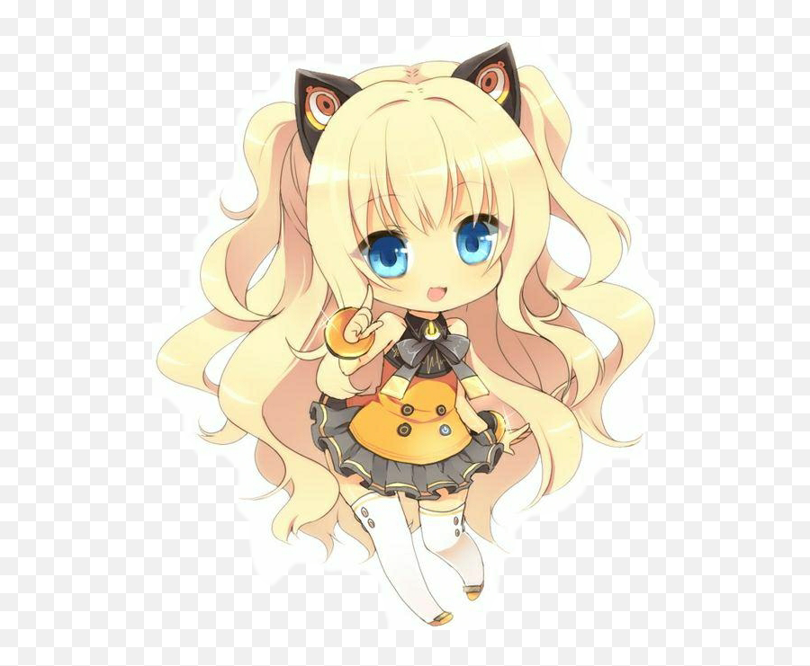 Girl Catgirl - Anime Characters Chibi Female Emoji,Catgirl Emoji - free ...