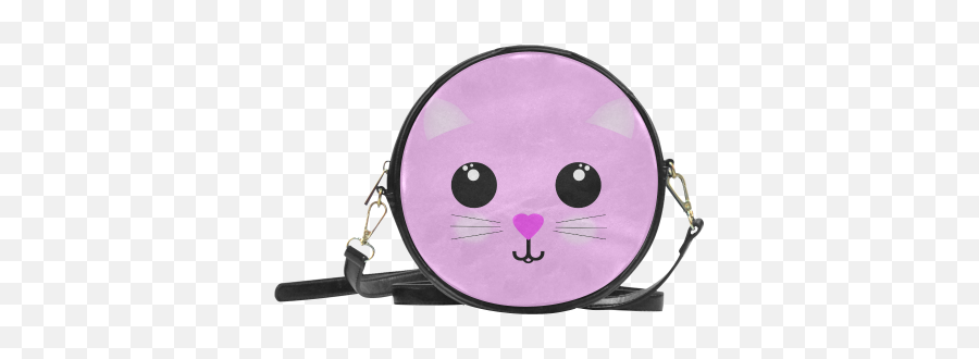 Kawaii Kitty Round Sling Bag Model 1647 Id D352647 - Sling Bag Flag Emoji,Kitten Emoticon