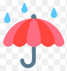 Umbrella With Rain Drops Emoji For Facebook Email Sms - Cloud Clipart