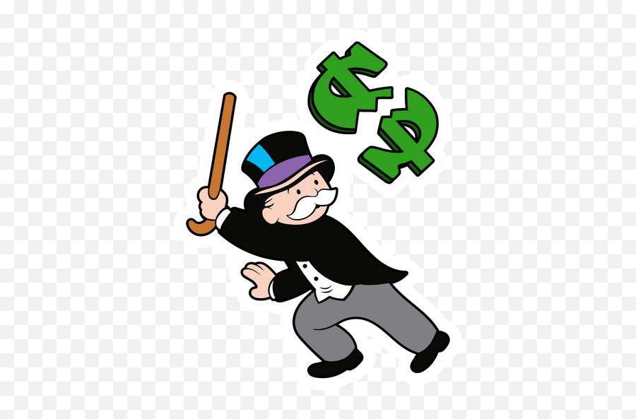 Rich Uncle Pennybags Breaks The Dollar - Rich Uncle Pennybags Transparent Emoji,Baseball Bat Emoji