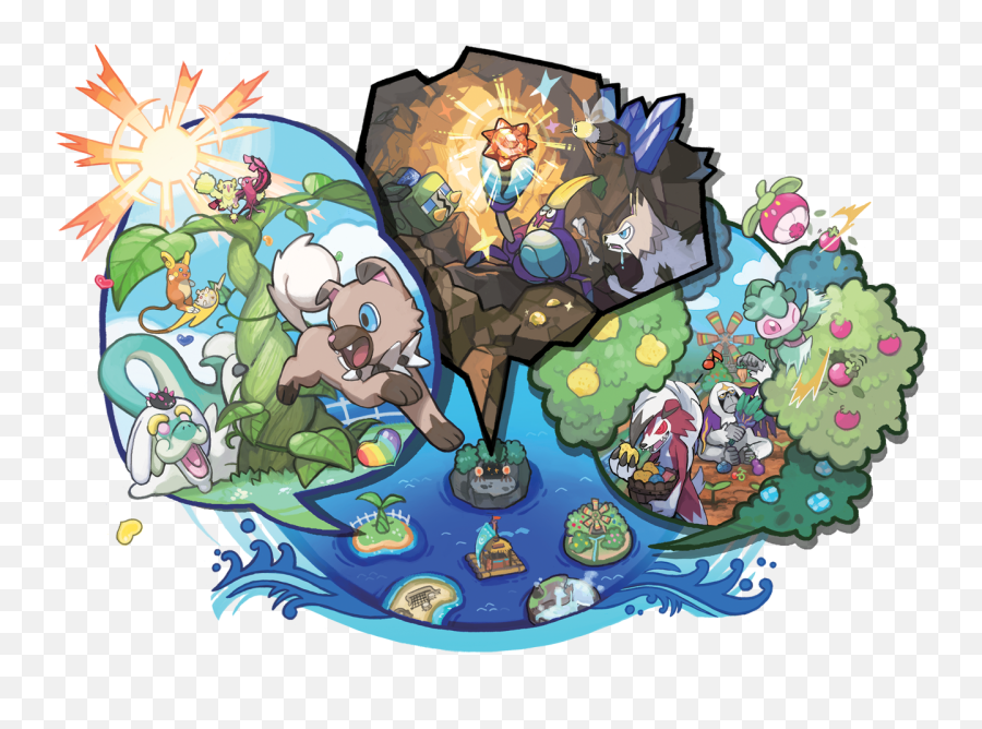 Download Hd Sun Moon Poké Pelago Artwork - Pokemon Sun And Pokemon Sun And Moon Art Emoji,Poke Emoji