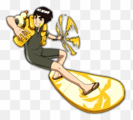 Rock Lee On Surfboard Render Naruto Mobile - Renders Aiktry Naruto And Surfboard Emoji,Surfboard Emoji
