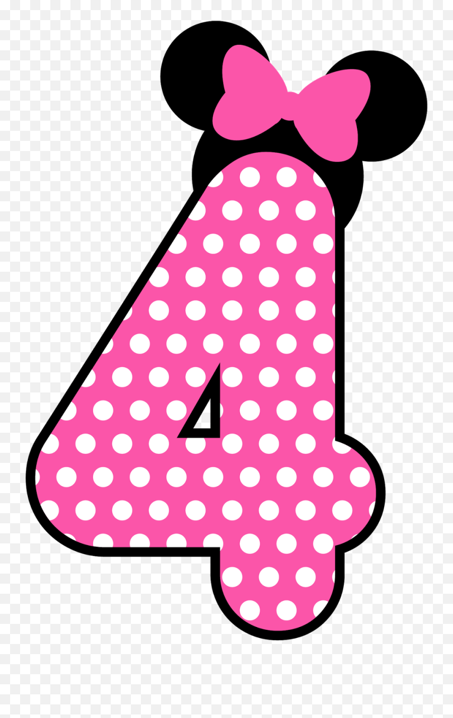 Number 4 Png - Minnie Rosa Png Emoji,Minnie Mouse Emoji For Iphone