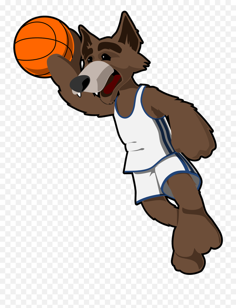 Basketball Ball Sport Wolf Jump - Wolf Basketball Clipart Emoji,Sports Teams Emojis