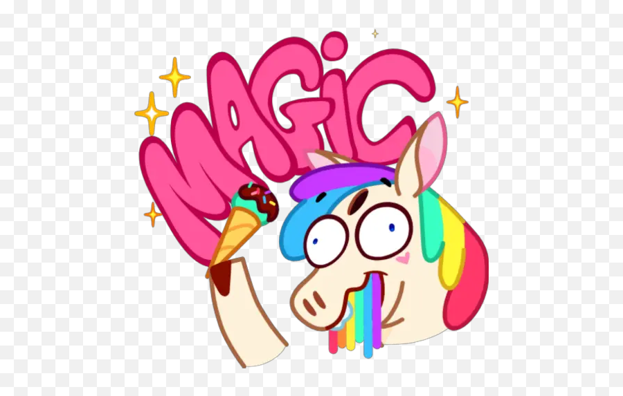 Rainbow Unicorn Stickers For Whatsapp - Cartoon Emoji,Unicorn Emoji Sticker