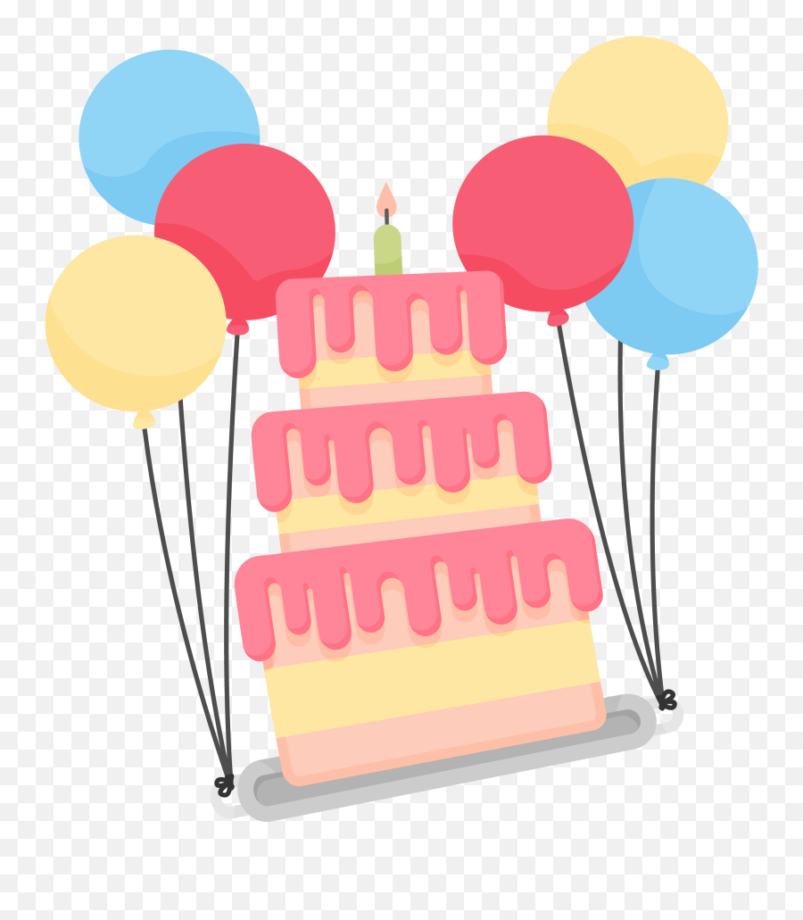 Clipart Balloon Birthday Cake Clipart - Balloon And Cake Clipart Emoji,Gun Skull Pie Emoji
