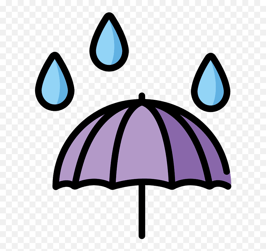 Umbrella With Rain Drops Emoji Clipart - Umbrella Emoji,Water Drops Emoji