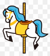 Carousel Horse Emoji For Facebook Email Sms - Cartoon Transparent Carousel Horse,Roller Coaster Emoji