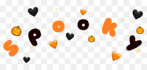 Spooky Halloween Orange Black Hearts Sticker by wuu - Girly Emoji