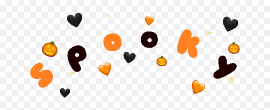 Spooky Halloween Orange Black Hearts Sticker By Wuu - Girly Emoji,Halloween Emoji Text