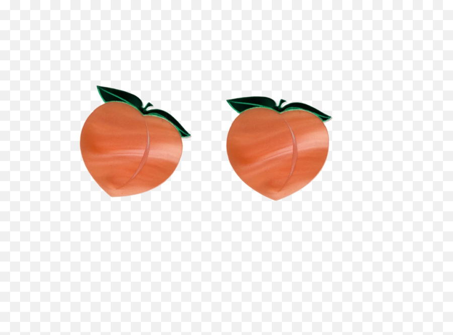 Peach Earrings - Persimmon Emoji,Peach Emoji Png